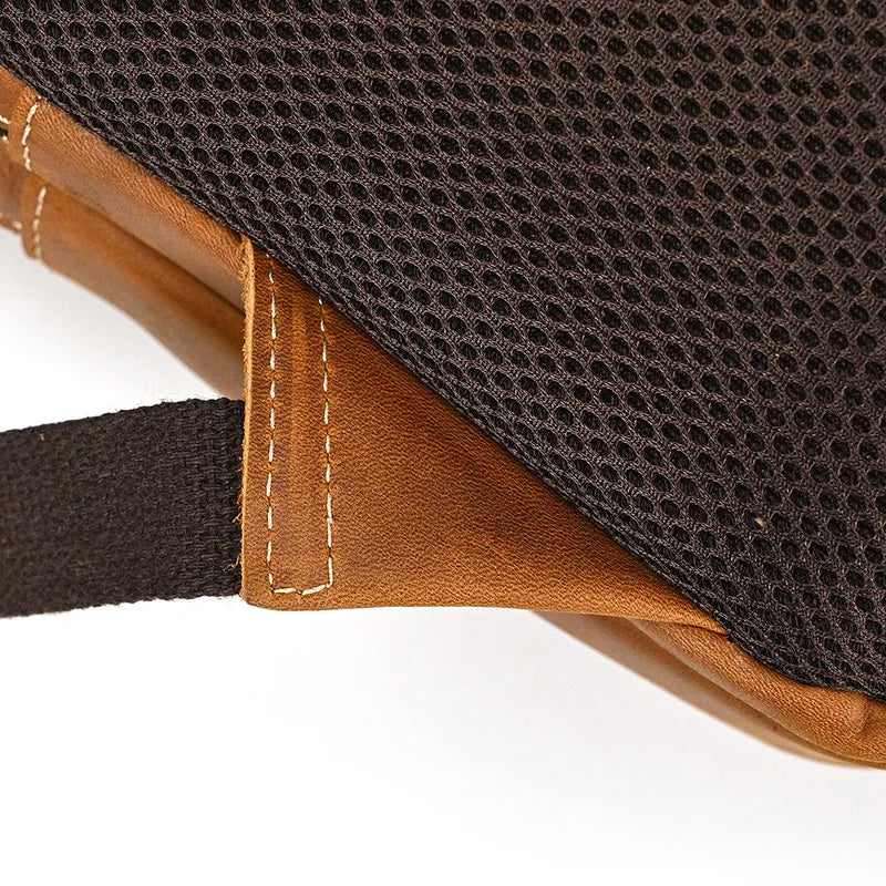 Dos aéré sac à dos cuir homme avec tissu respirant