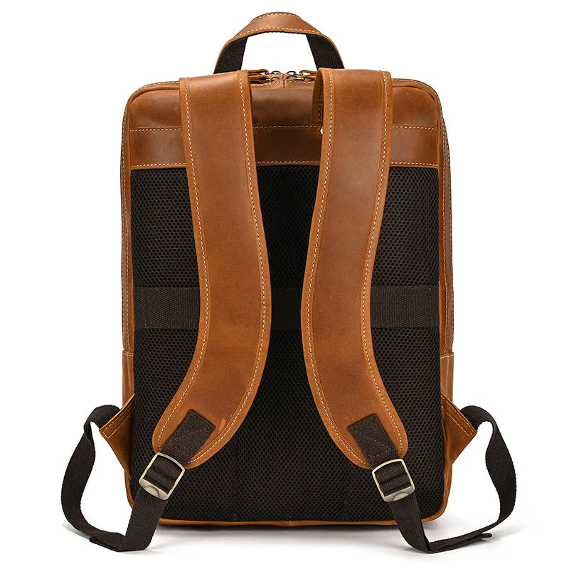 Dos rembourré sac à dos cuir homme avec bretelles ajustables