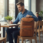 Sac à dos cuir vachette homme camel grande capacité - Vignette | Sacs pour tous