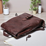 Sac à dos en cuir de vachette marron – Élégance urbaine mixte - Vignette | Sacs pour tous