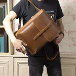 Sac à dos cuir véritable homme – Grand format, style rétro et compartiment PC - Vignette | Sacs pour tous