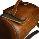 Sac à dos en cuir vintage homme à double poignée – format 35L - Vignette | Sacs pour tous