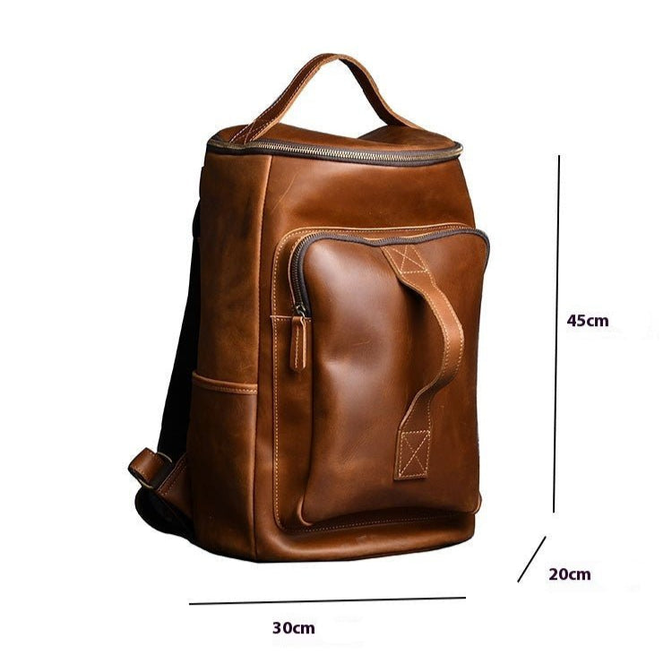 Dimensions du sac à dos en cuir vintage marron pour homme
