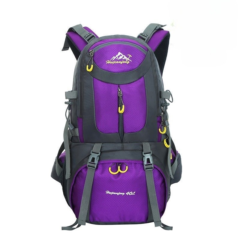 Sac à dos randonnée 40L violet et gris – modèle imperméable, confortable et fonctionnel pour la marche, la rando et les sports de plein air