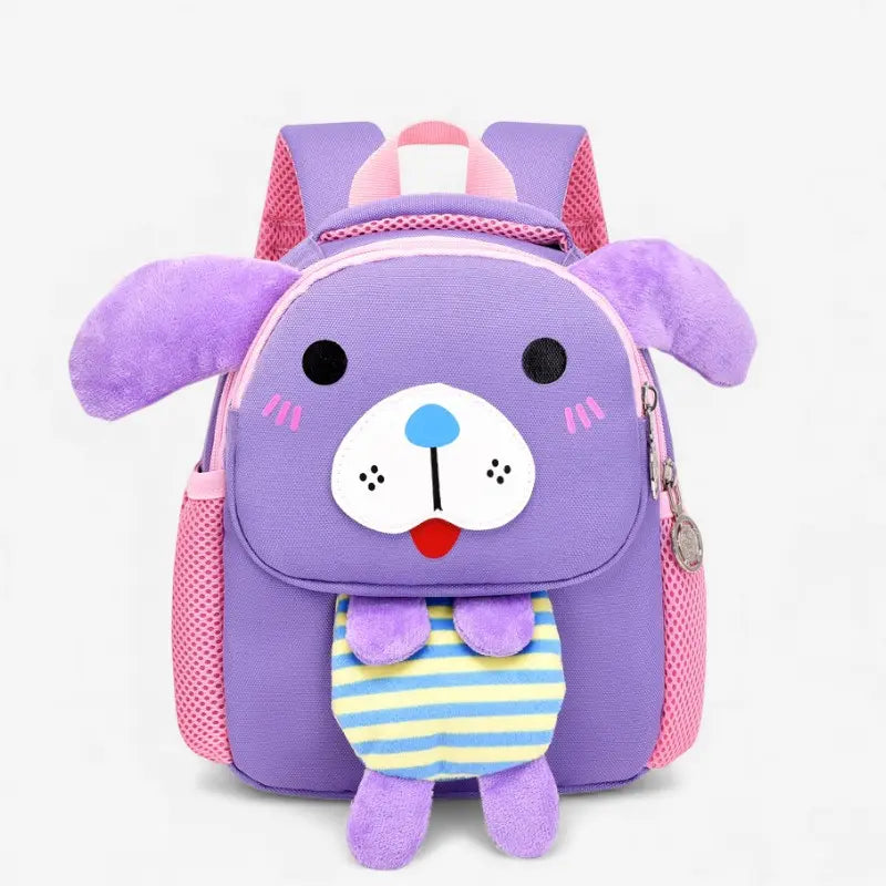 Sac à dos enfant motif chien version violette