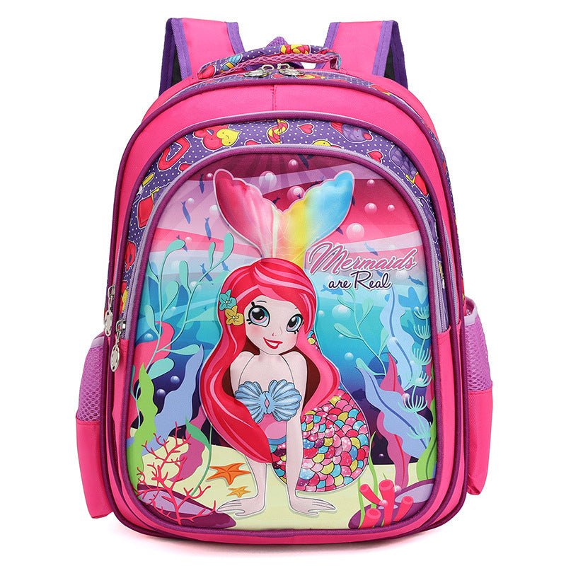 Sac à dos pour enfant avec motif sirène, fond rose et violet