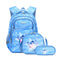 Sac à dos ergonomique fille fée bleue ensemble scolaire 3 pièces avec trousse et sac repas assortis