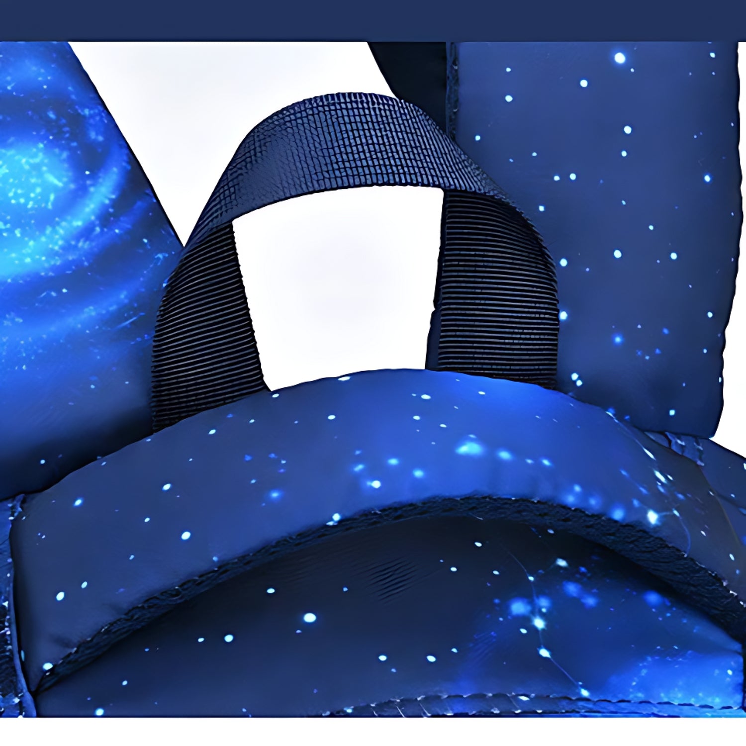 Poignée renforcée du sac à dos ergonomique bleu motif galaxie