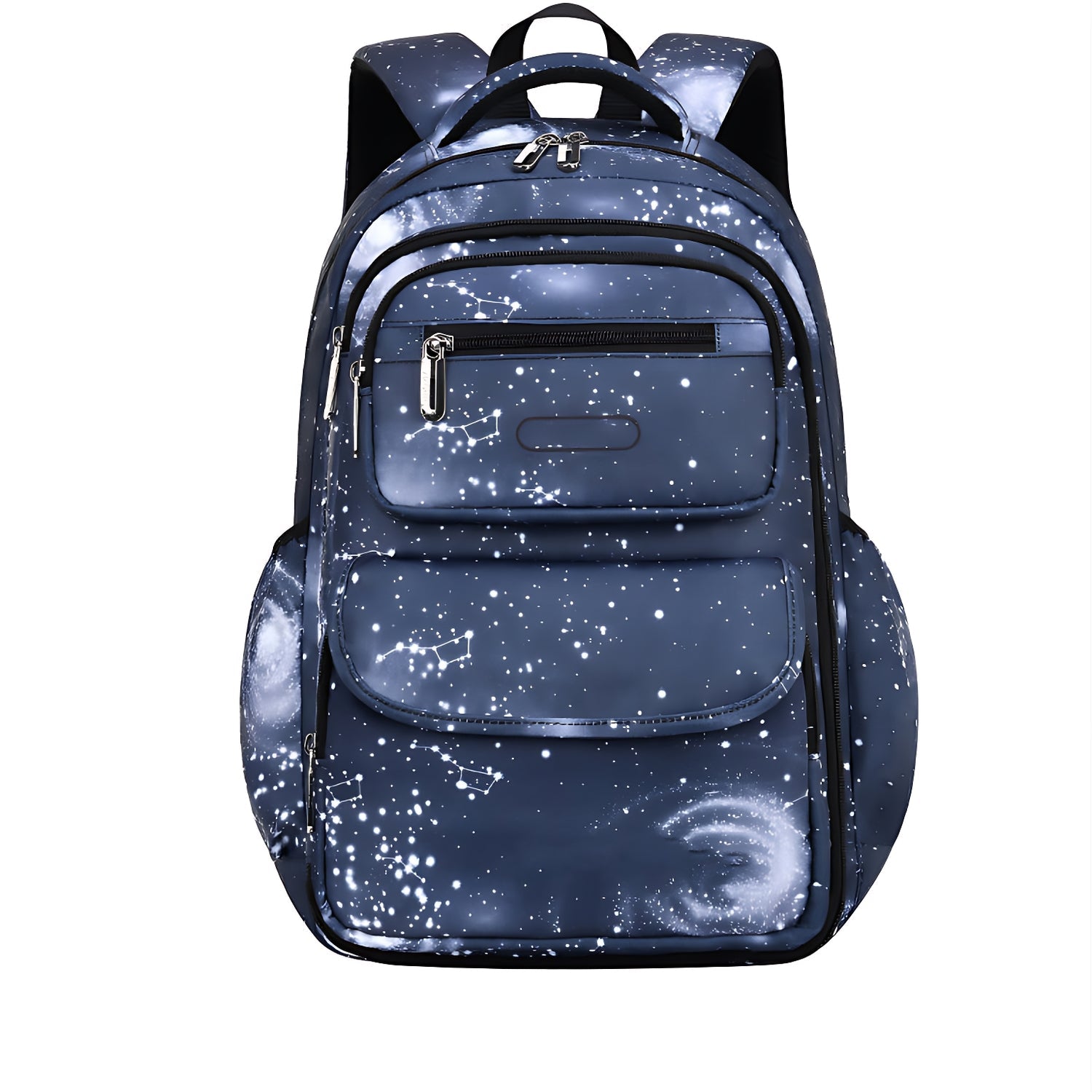 Sac à dos ergonomique gris motif galaxie – vue de face
