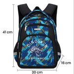 Sac à dos ergonomique 3 pièces garçon dinosaure bleu – École primaire et collège - Vignette | Sacs pour tous