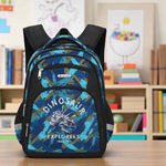 Sac à dos ergonomique 3 pièces garçon dinosaure bleu – École primaire et collège - Vignette | Sacs pour tous