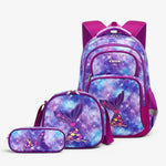 Sac à dos ergonomique 3 pièces fille sirène violet – École primaire & collège - Vignette | Sacs pour tous