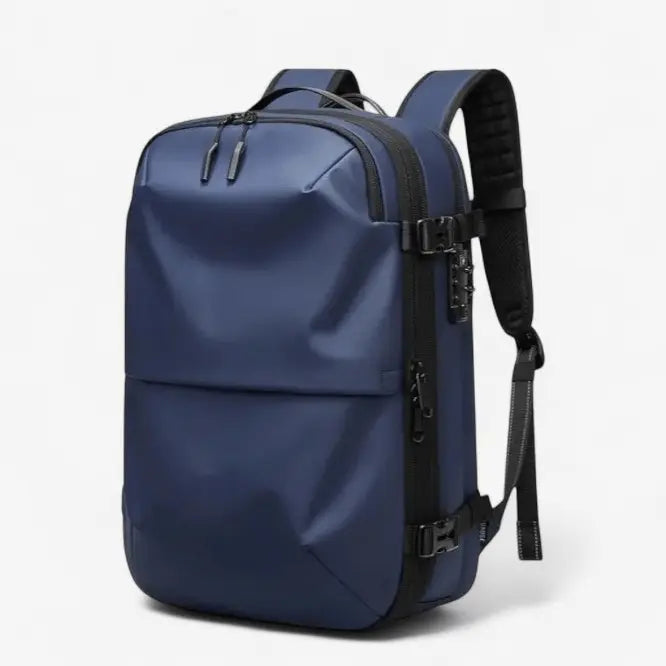 Sac à dos étanche 17 pouces bleu imperméable au style sobre et épuré