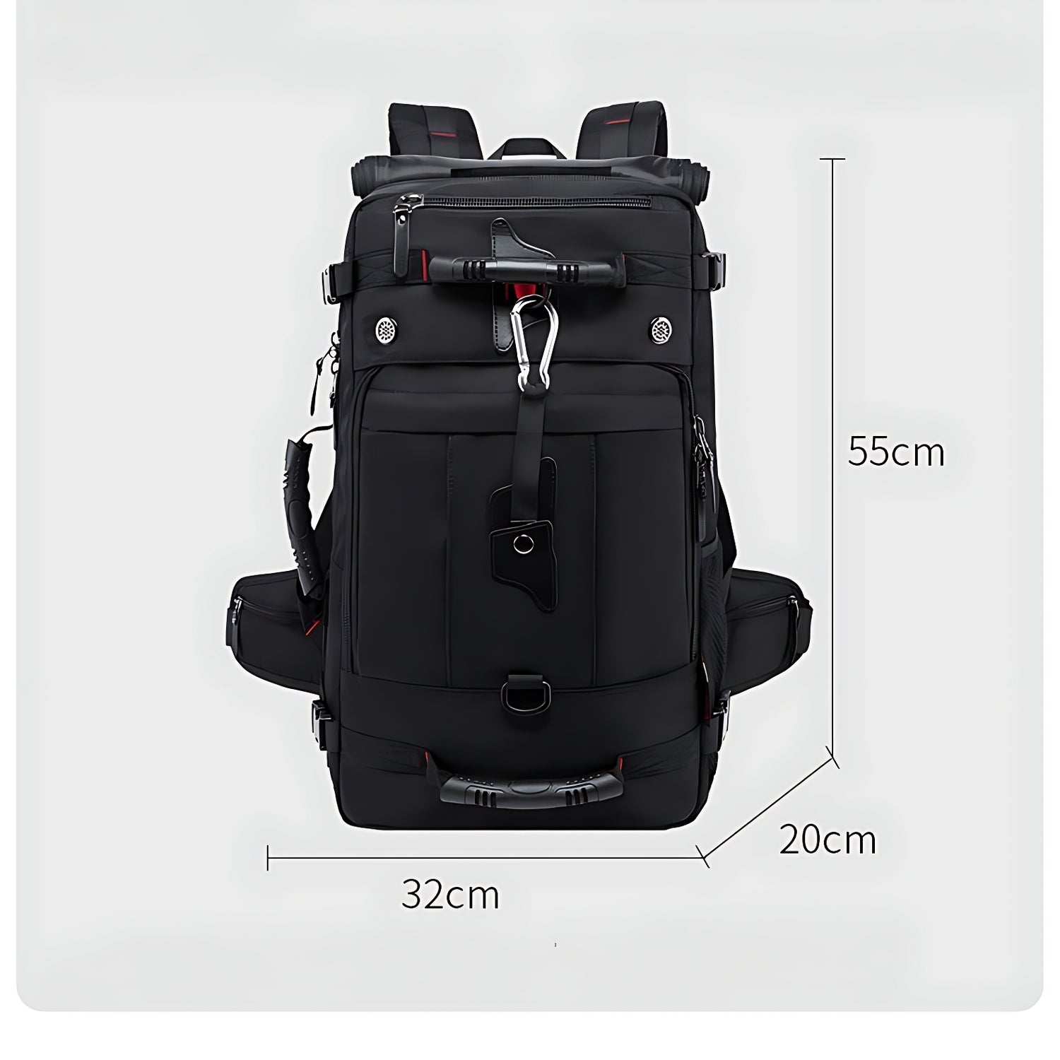 Dimensions du sac à dos étanche 50L noir 55 × 32 × 20 cm