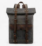 Sac à dos homme cuir et toile – Style vintage et robuste - Vignette | Sacs pour tous