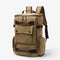 Sac à dos homme vintage en toile beige grande capacité