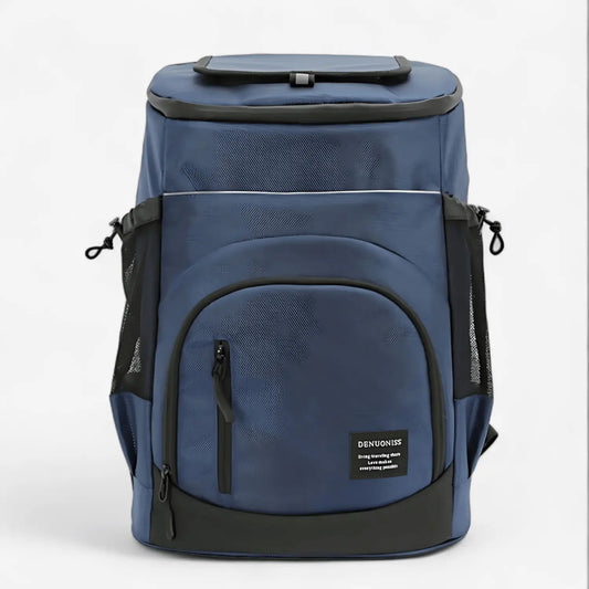 Sac à dos isotherme 30L bleu avec compartiment avant zippé et poches latérales