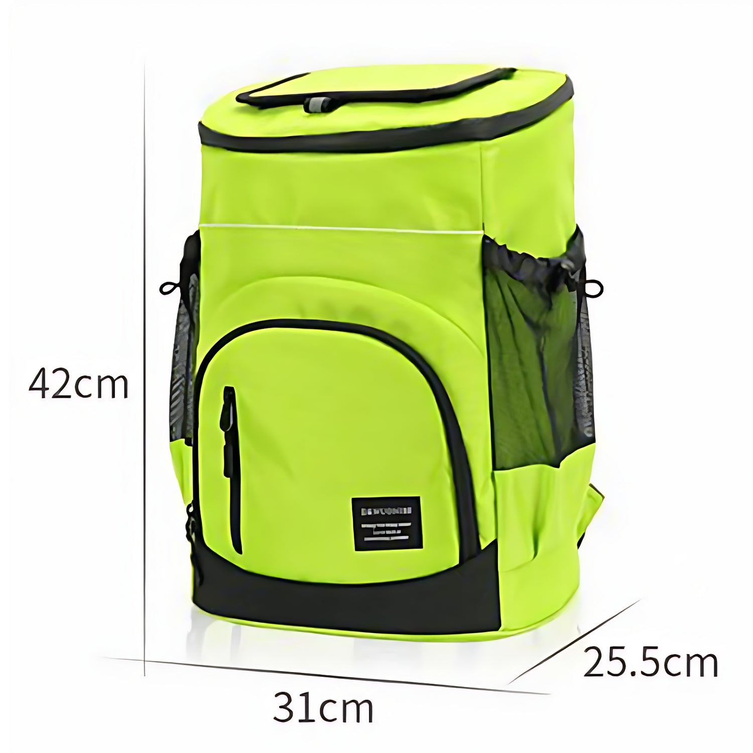 Dimensions du sac à dos isotherme 30L vert fluo 42 × 31 × 25,5 cm