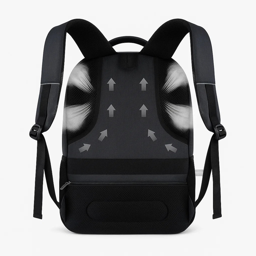 Dos respirant d’un sac à dos lycée avec panneaux airflow pour plus de confort