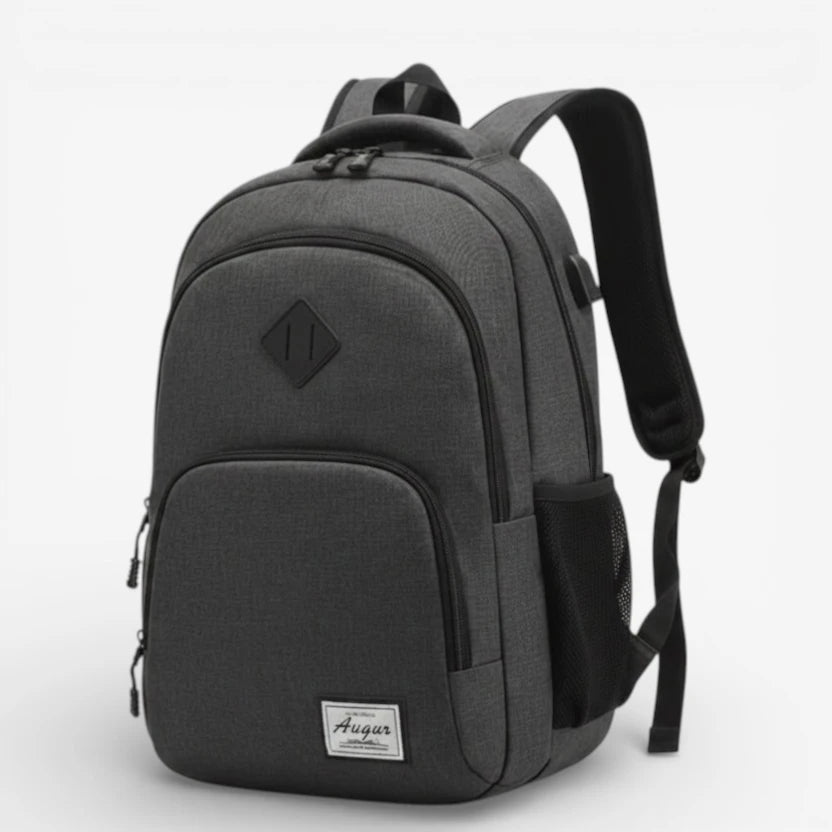 Sac à dos lycée noir pour ordinateur portable avec port USB