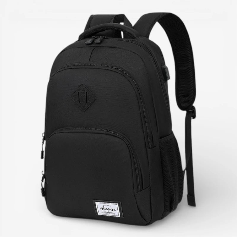 Sac à dos lycée noir pour ordinateur portable avec port USB grande capacité