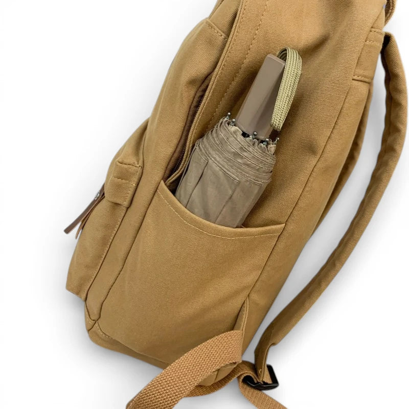poche latérale du sac à dos lycée en toile résistante avec parapluie