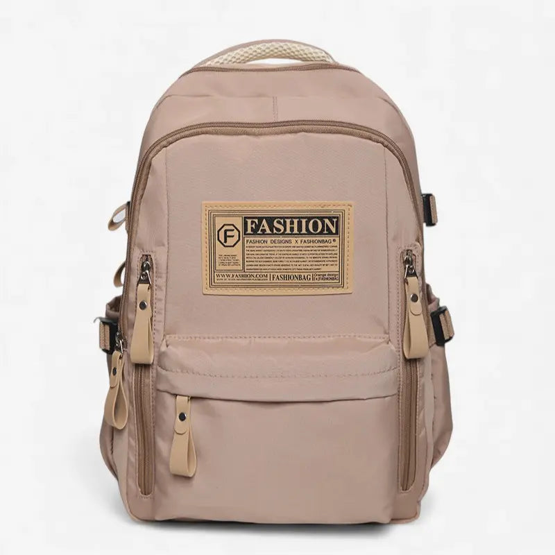 Sac à dos lycéen beige  vue avant