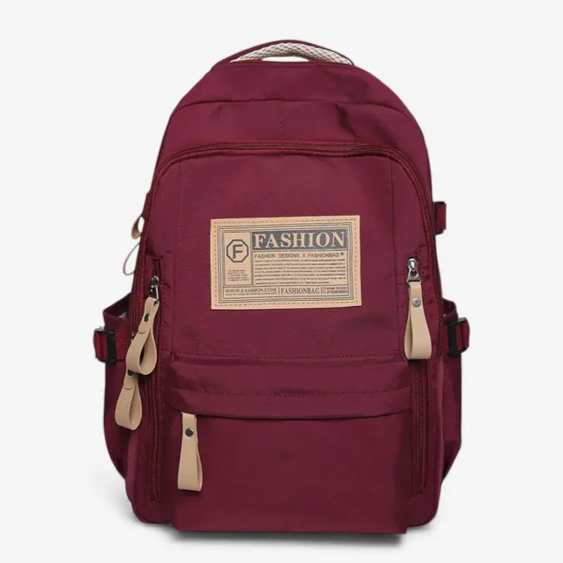 Sac à dos lycéen bordeaux vue avant