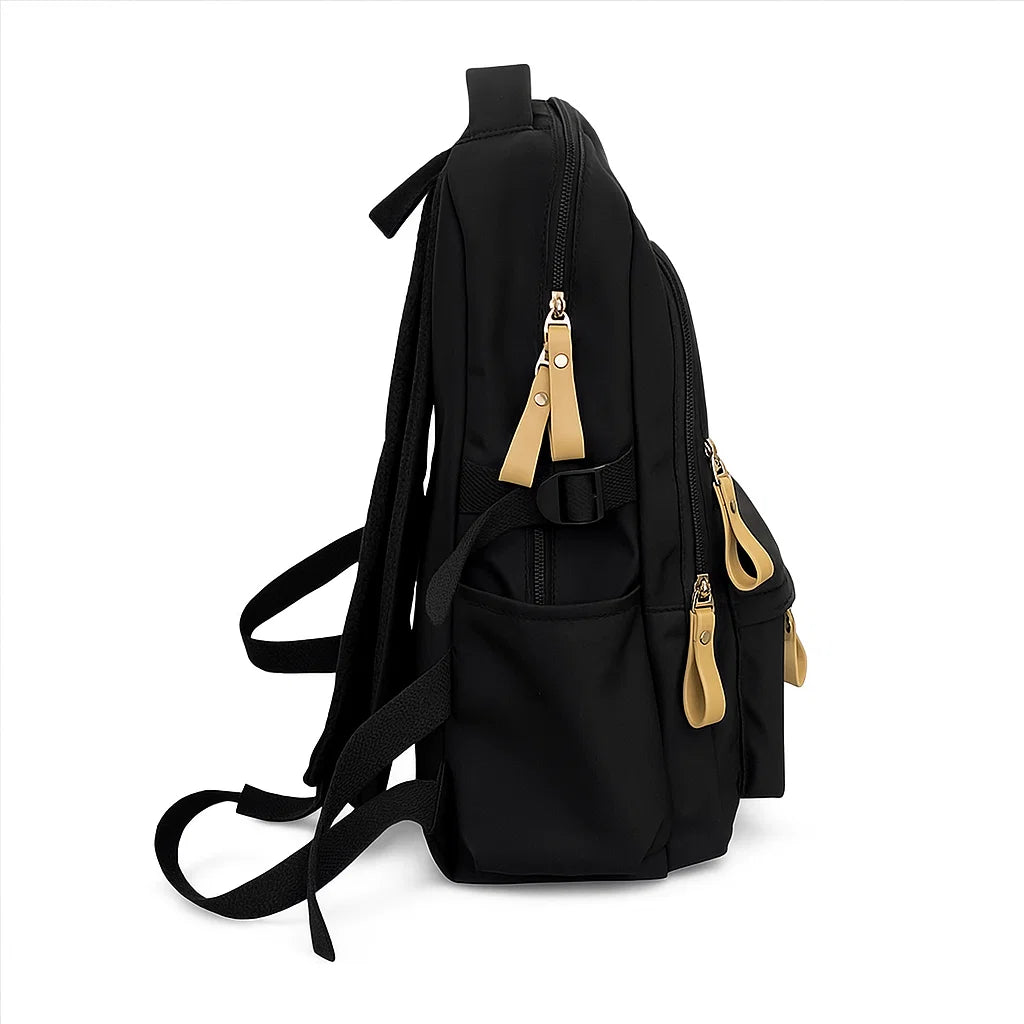 Vue de profil du sac à dos lycéen noir 