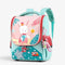 Sac à dos maternelle lapin bleu turquoise et rose, vue de face