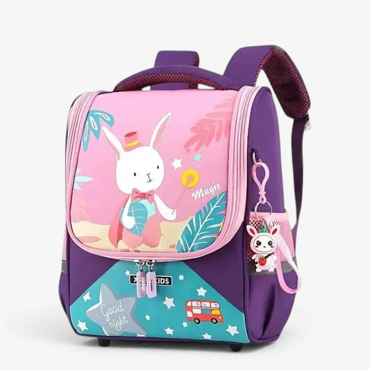 Sac à dos maternelle unisexe motif lapin coloré, léger et pratique pour enfants