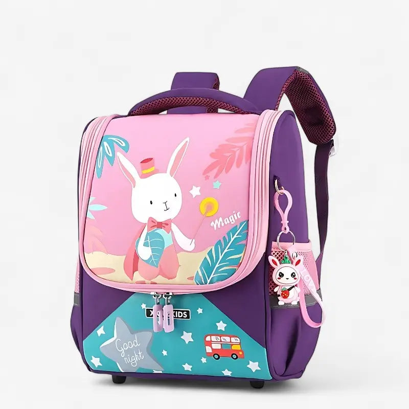 Sac à dos maternelle unisexe motif lapin coloré, léger et pratique pour enfants