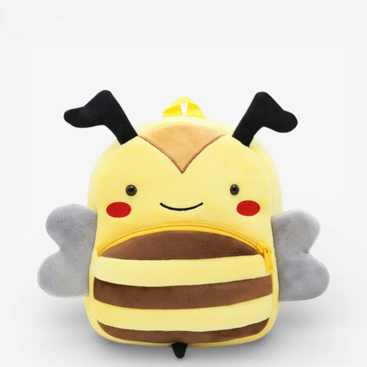 Sac à dos maternelle en peluche abeille pour enfant avec fermeture éclair