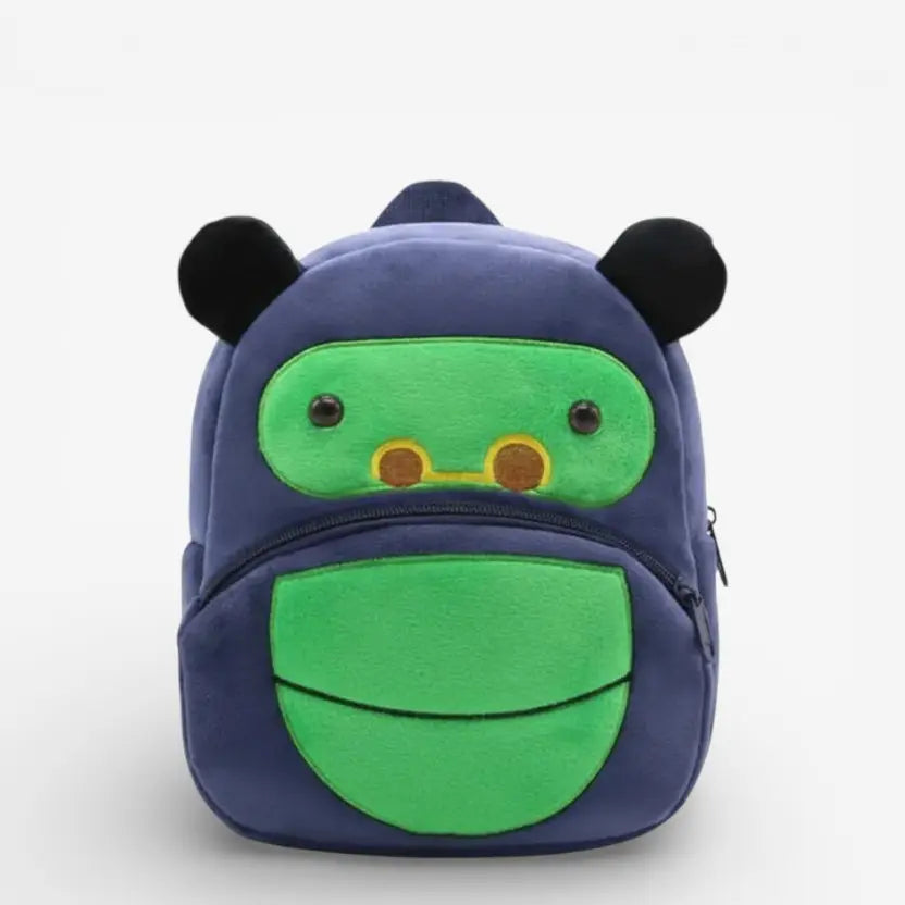 Sac à dos maternelle en peluche gorille vert et bleu pour enfant