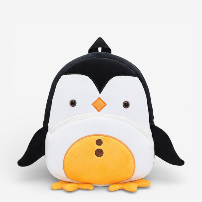 Sac à dos maternelle en peluche en forme de pingouin
