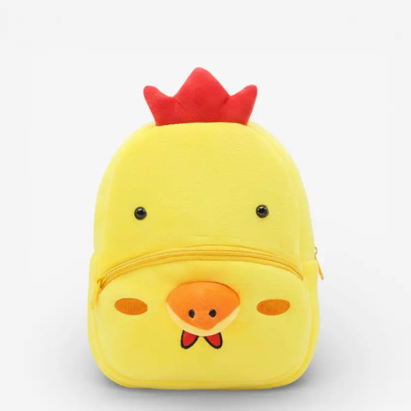 Sac à dos maternelle en peluche poussin pour enfant avec fermeture éclair