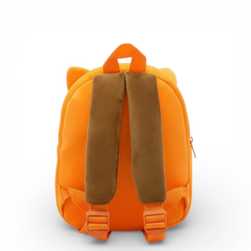Vue arrière du sac à dos maternelle en peluche renard
