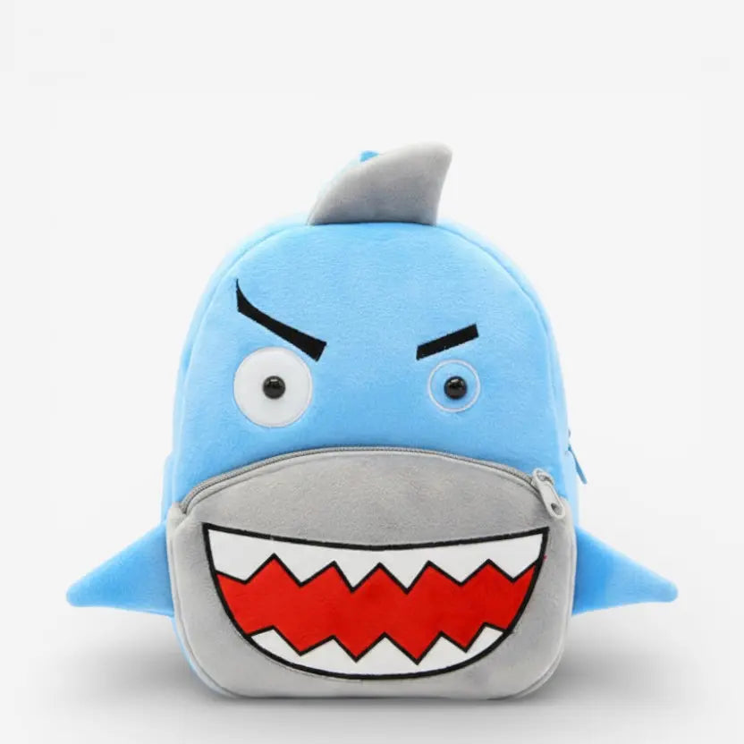 Sac à dos maternelle en peluche requin pour enfant avec fermeture éclair