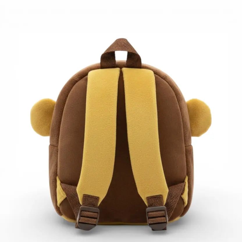 Dos du sac à dos maternelle en peluche singe avec bretelles réglables