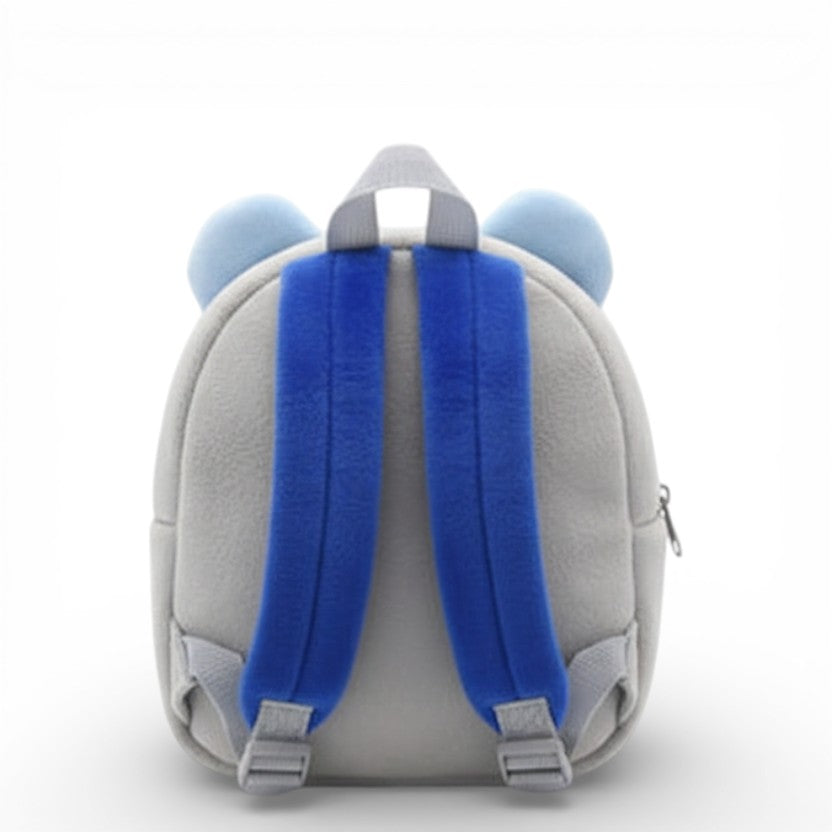 Dos du sac à dos maternelle en peluche souris avec bretelles réglables