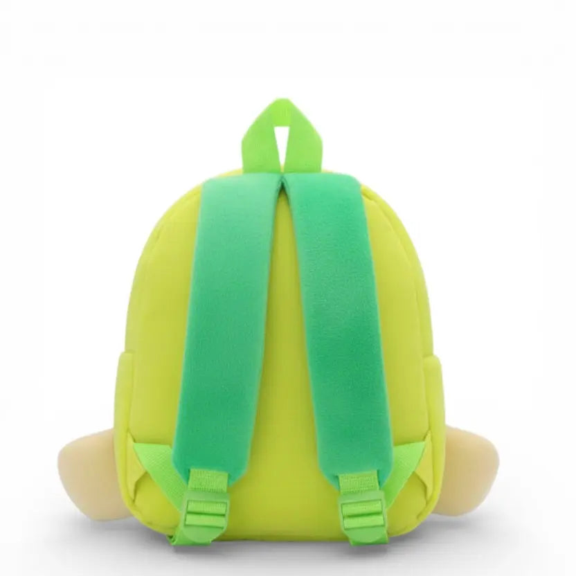 Vue arrière du sac à dos maternelle en peluche tortue avec bretelles réglables
