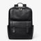 Sac à dos ordinateur en cuir noir lisse pour homme avec compartiment ordinateur portable