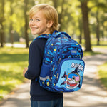 Sac à dos ergonomique 3 pièces garçon requin bleu – École primaire & collège - Vignette | Sacs pour tous