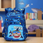Sac à dos ergonomique 3 pièces garçon requin bleu – École primaire & collège - Vignette | Sacs pour tous