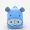 Sac à dos peluche hippopotame bleu pour enfant en maternelle