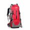 Sac à dos de randonnée 50L rouge et gris pour trekking et camping