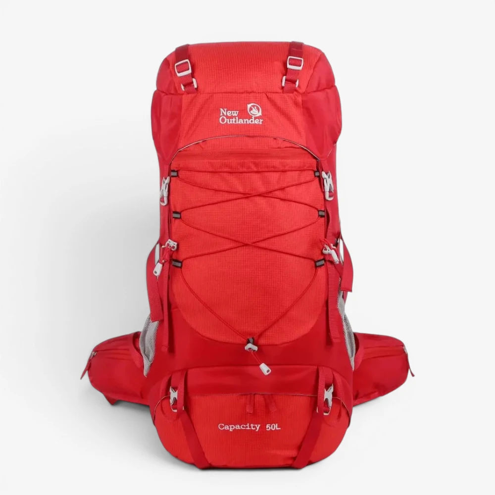 Sac à dos de randonnée 50L rouge résistant et robuste