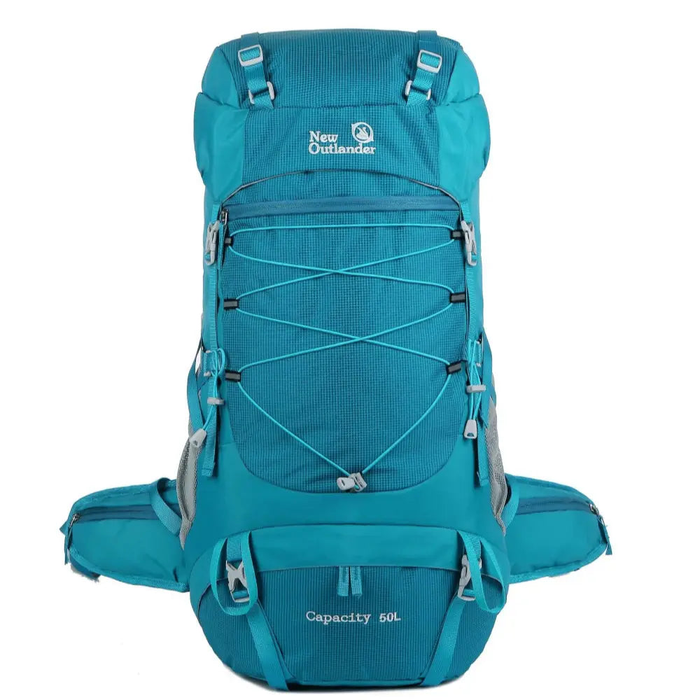 Sac à dos de randonnée 50L turquoise résistant et robuste