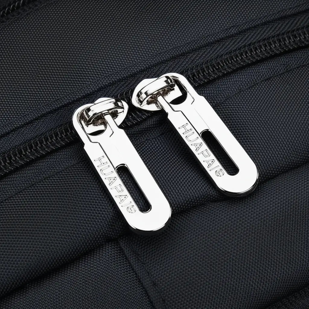 Sac à dos scolaire ergonomique fille noir et rouge avec double fermeture éclair métallique robuste