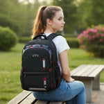 Sac à dos scolaire ergonomique fille noir et rouge - Vignette | Sacs pour tous